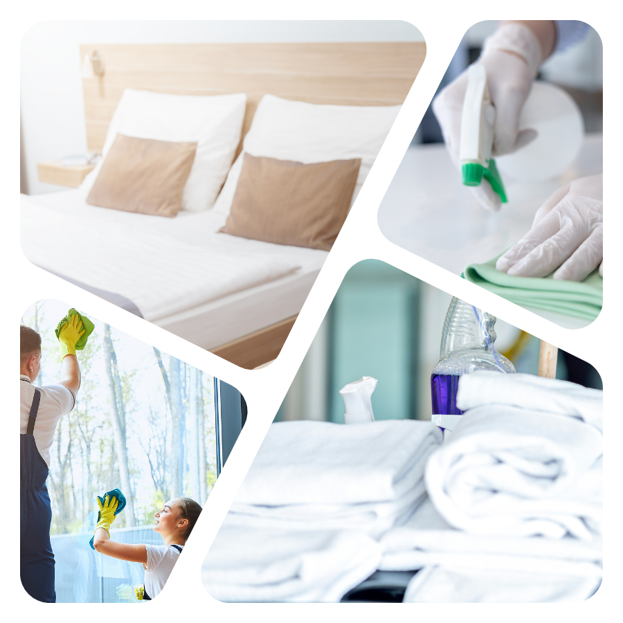 Professionelle Hotel- und Gebäudereinigung in Mainz – gemachte Betten, Flächendesinfektion, Fensterreinigung und frische Handtücher